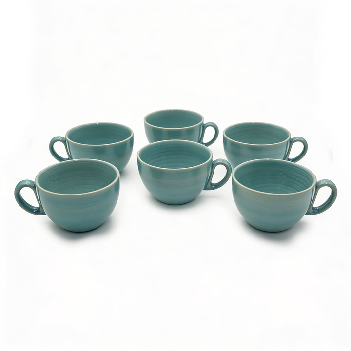 RAK Blue Sapphire Ceramic Coffee Teacup 280ml Microwave & Dishwasher Safe Blue Porcelain Style Mug Cups for Home Office Café Hotel