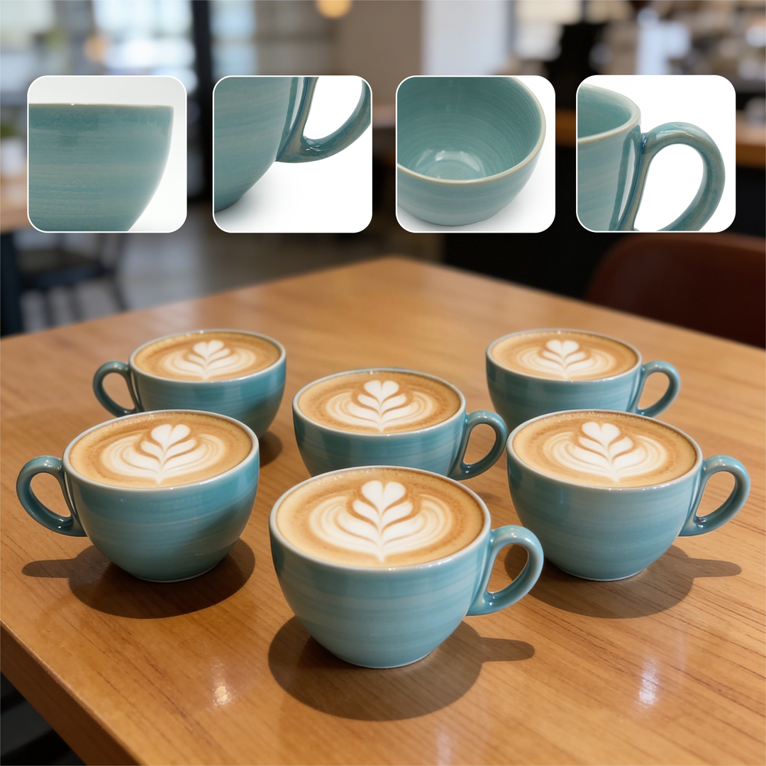 RAK Blue Sapphire Ceramic Coffee Teacup 280ml Microwave & Dishwasher Safe Blue Porcelain Style Mug Cups for Home Office Café Hotel