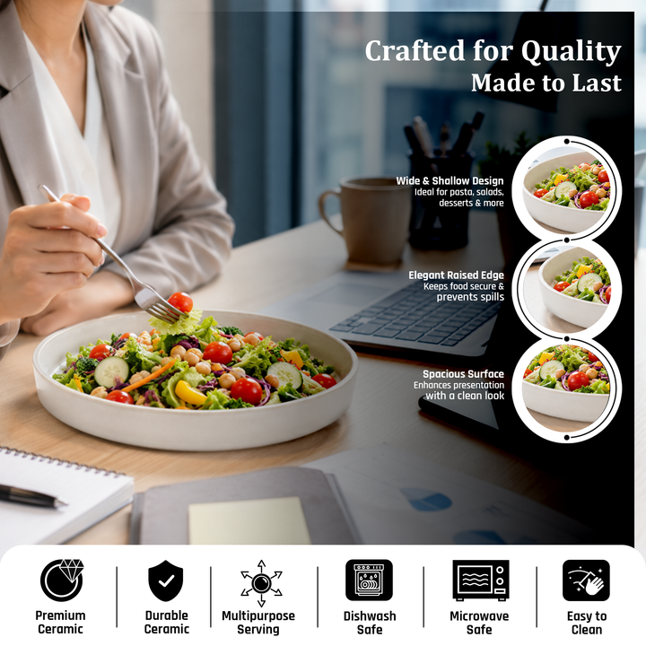 Ceramic Stripes White Serving Tray Microwave Dishwasher Safe Ceramic Platter for Snacks Desserts Appetizers Sushi Pastry Dry Fruits Dining Kitchen Buffet Party and Restaurant Use