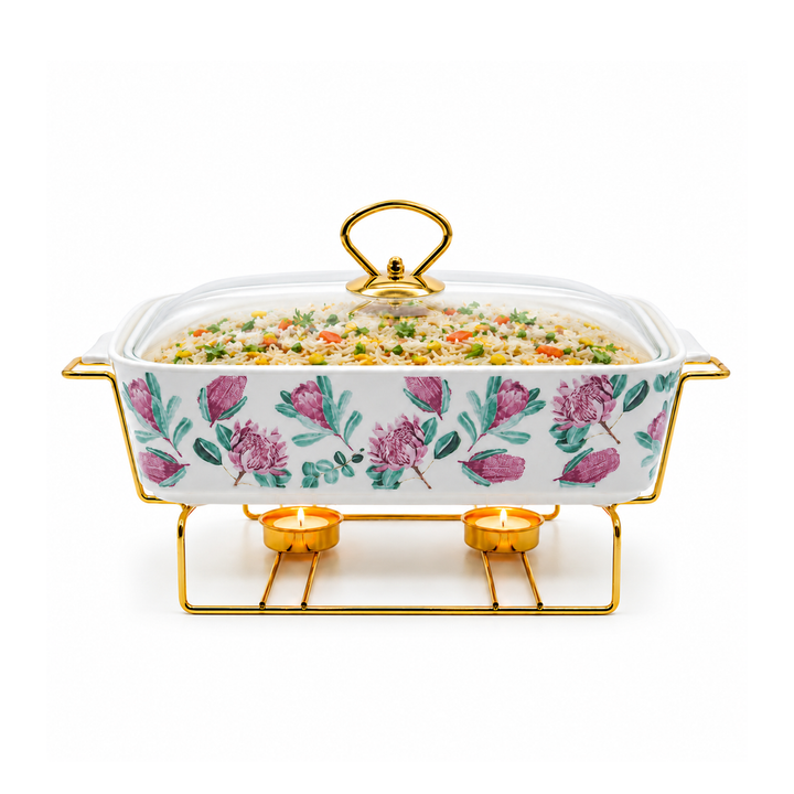 Ceramic Baking Tray with Candle Holder Premium Porcelain Serving and Oven Dish Heat Resistant White Platter for Baking Serving Decor Party and Dining