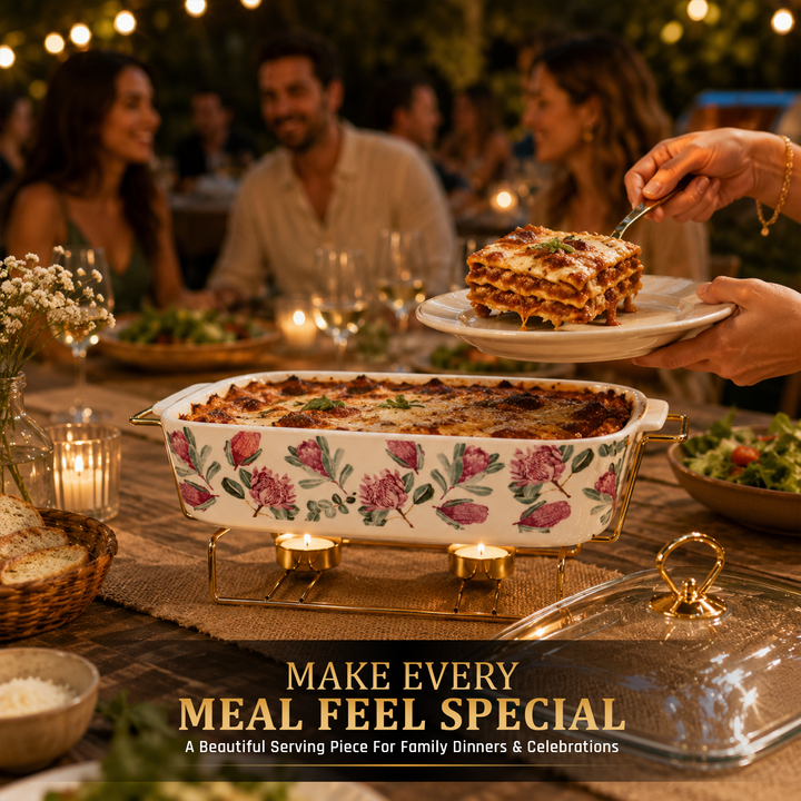 Ceramic Baking Tray with Candle Holder Premium Porcelain Serving and Oven Dish Heat Resistant White Platter for Baking Serving Decor Party and Dining