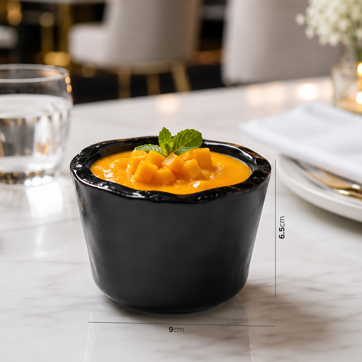 Beram Black Ceramic Soufflé Dish Cup – 250ml Ramekin for Baking & Desserts, Heat-Resistant Oven Microwave & Dishwasher Safe Custard Pudding Bowl
