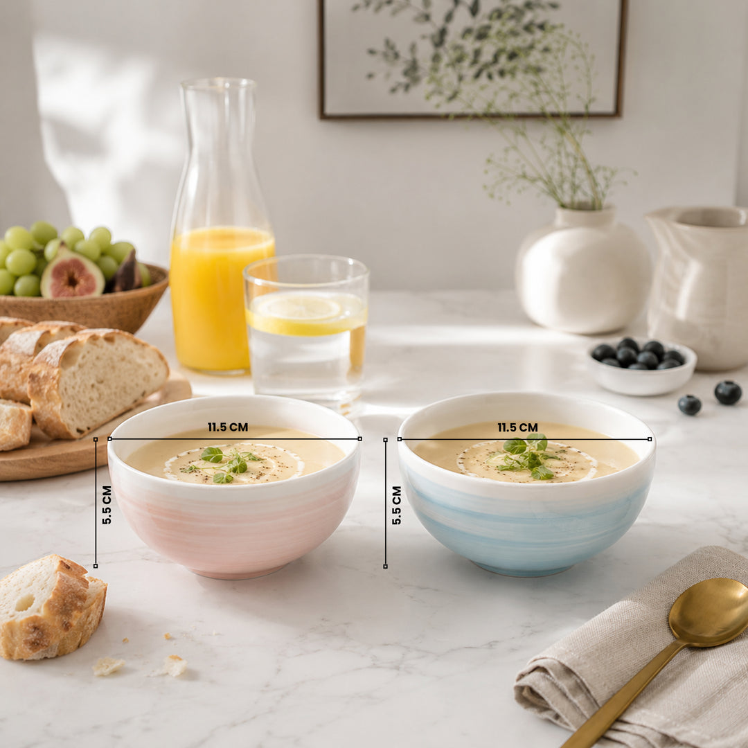 Ceramic Bowl 6 Piece Set Microwave Dishwasher Safe Serving Bowls for Soup Rice Cereal Salad Snacks Dessert Kitchen Dining and Restaurant Use