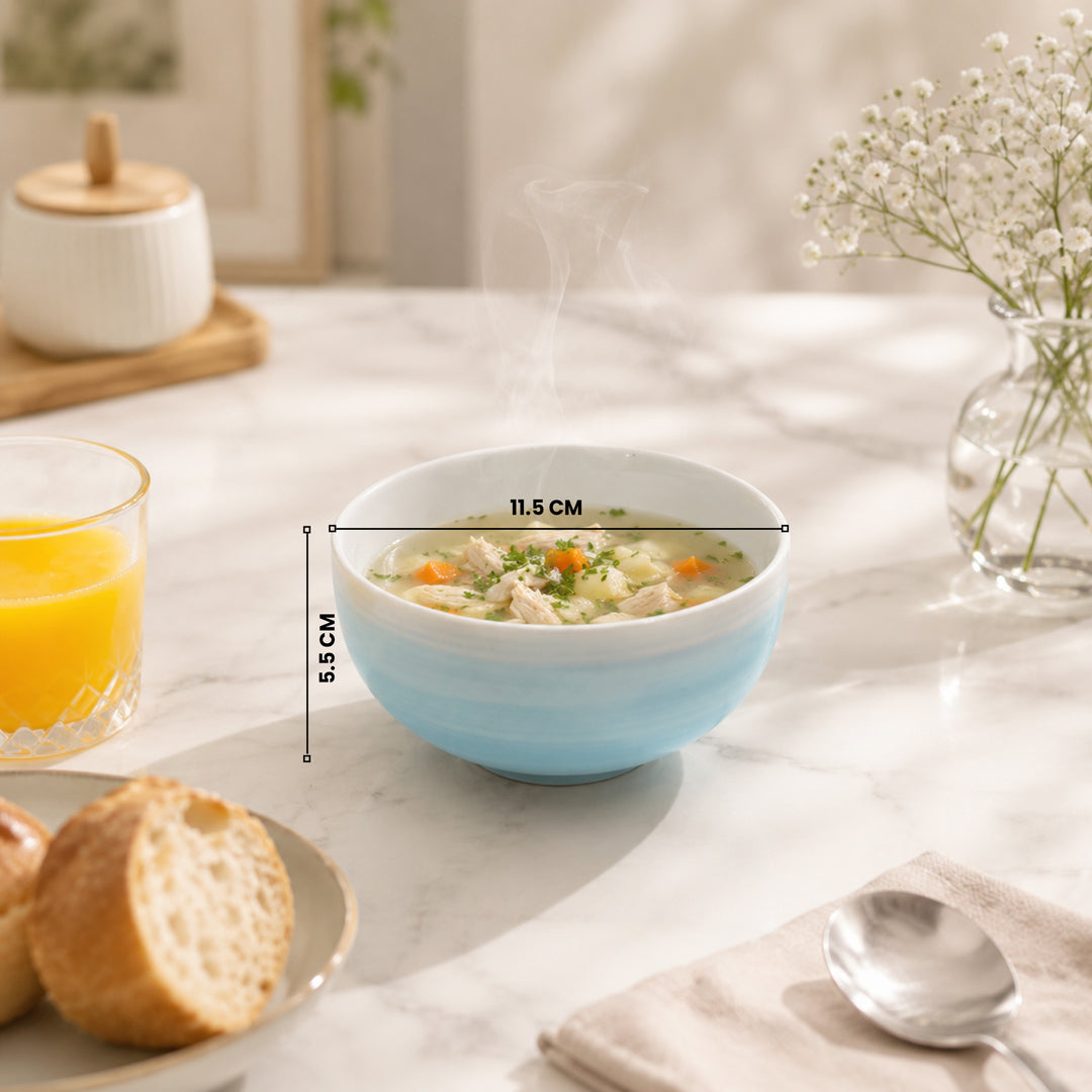 Ceramic Bowl 6 Piece Set Microwave Dishwasher Safe Serving Bowls for Soup Rice Cereal Salad Snacks Dessert Kitchen Dining and Restaurant Use
