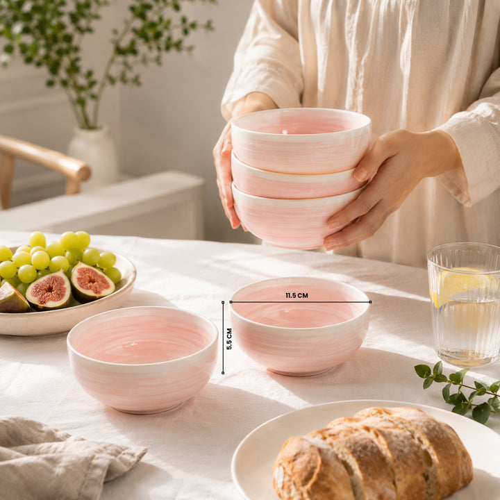 Ceramic Bowl 6 Piece Set Microwave Dishwasher Safe Serving Bowls for Soup Rice Cereal Salad Snacks Dessert Kitchen Dining and Restaurant Use
