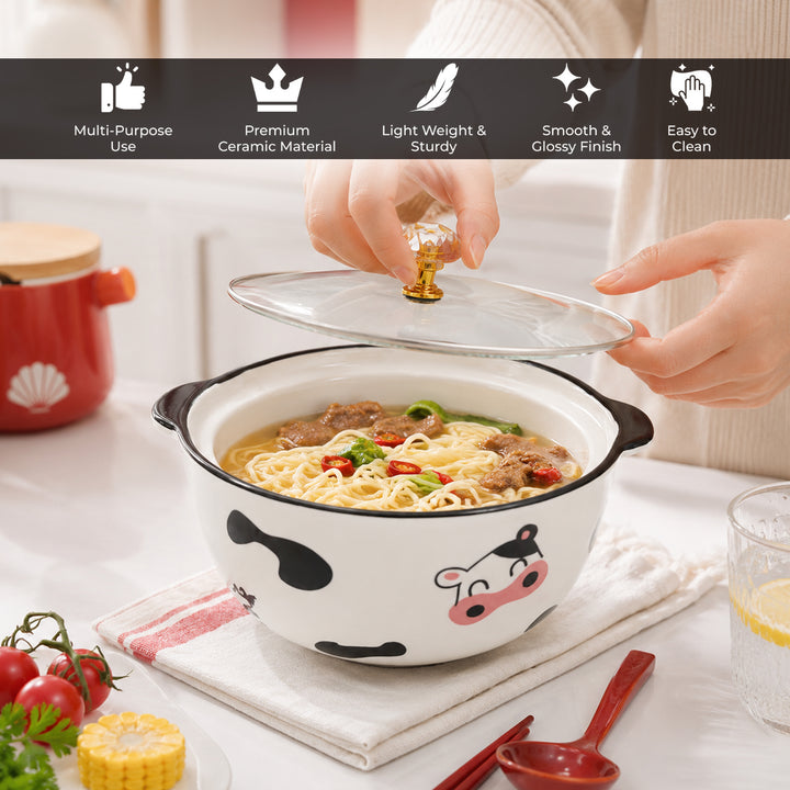 Ceramic Bowl Set Premium Porcelain Storage and Serving Bowls Microwave and Dishwasher Safe Soup Rice Snack Cereal Meal Prep Bowls Modern Kitchen Food Container Set