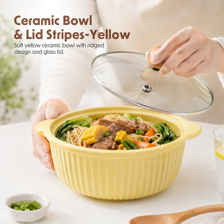 Ceramic Bowl Set Premium Porcelain Storage and Serving Bowls Microwave and Dishwasher Safe Soup Rice Snack Cereal Meal Prep Bowls Modern Kitchen Food Container Set