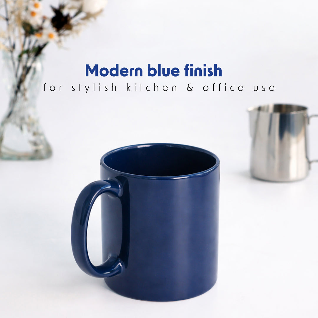 RAK Blue Ceramic Mug 330ml Modern Glossy Finish Durable Ceramic Coffee and Teacup Microwave and Dishwasher Safe for Home and Office Kitchen Use