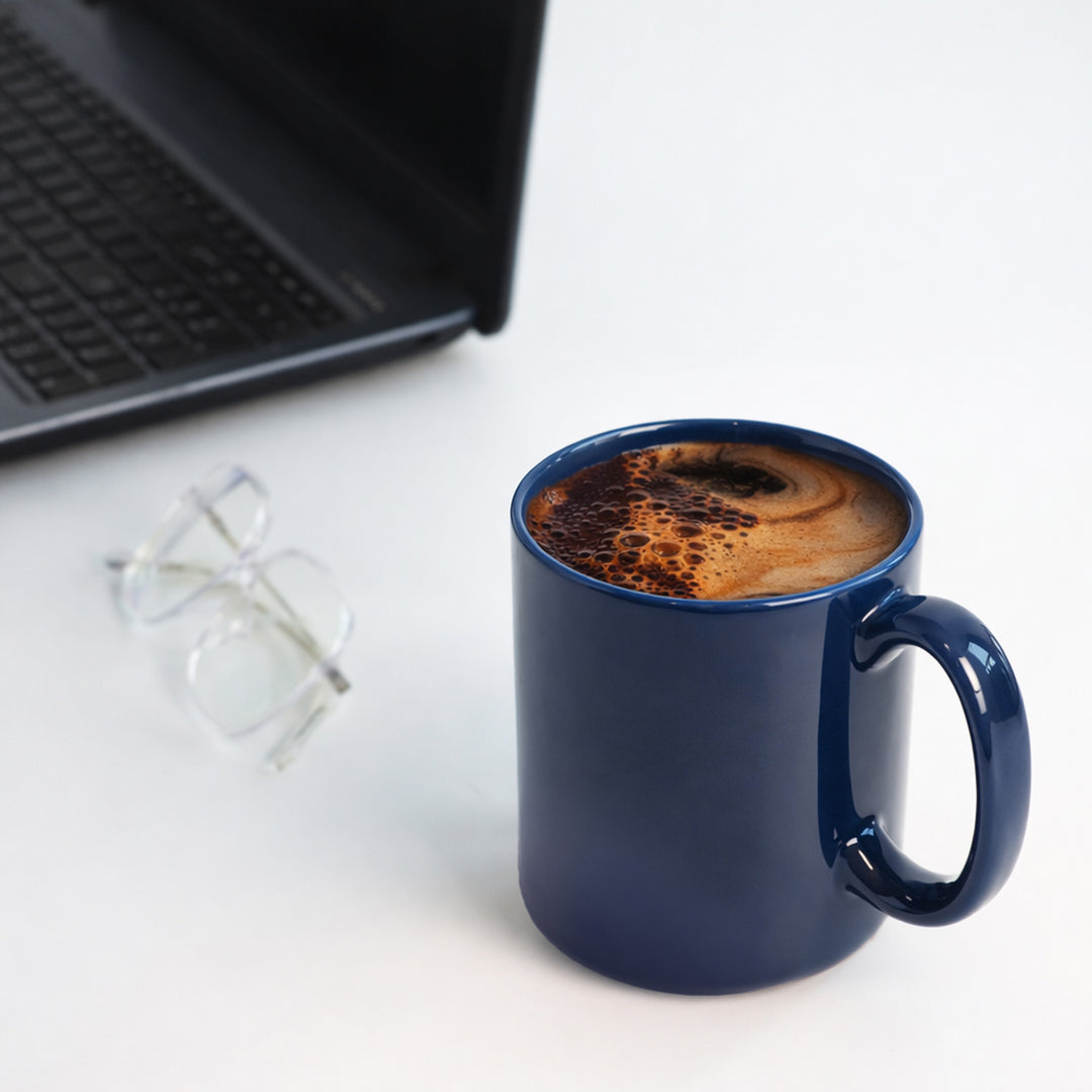 RAK Blue Ceramic Mug 330ml Modern Glossy Finish Durable Ceramic Coffee and Teacup Microwave and Dishwasher Safe for Home and Office Kitchen Use