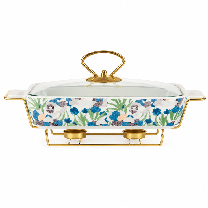 Ceramic Baking Tray with Candle Holder Premium Porcelain Serving and Oven Dish Heat Resistant White Platter for Baking Serving Decor Party and Dining