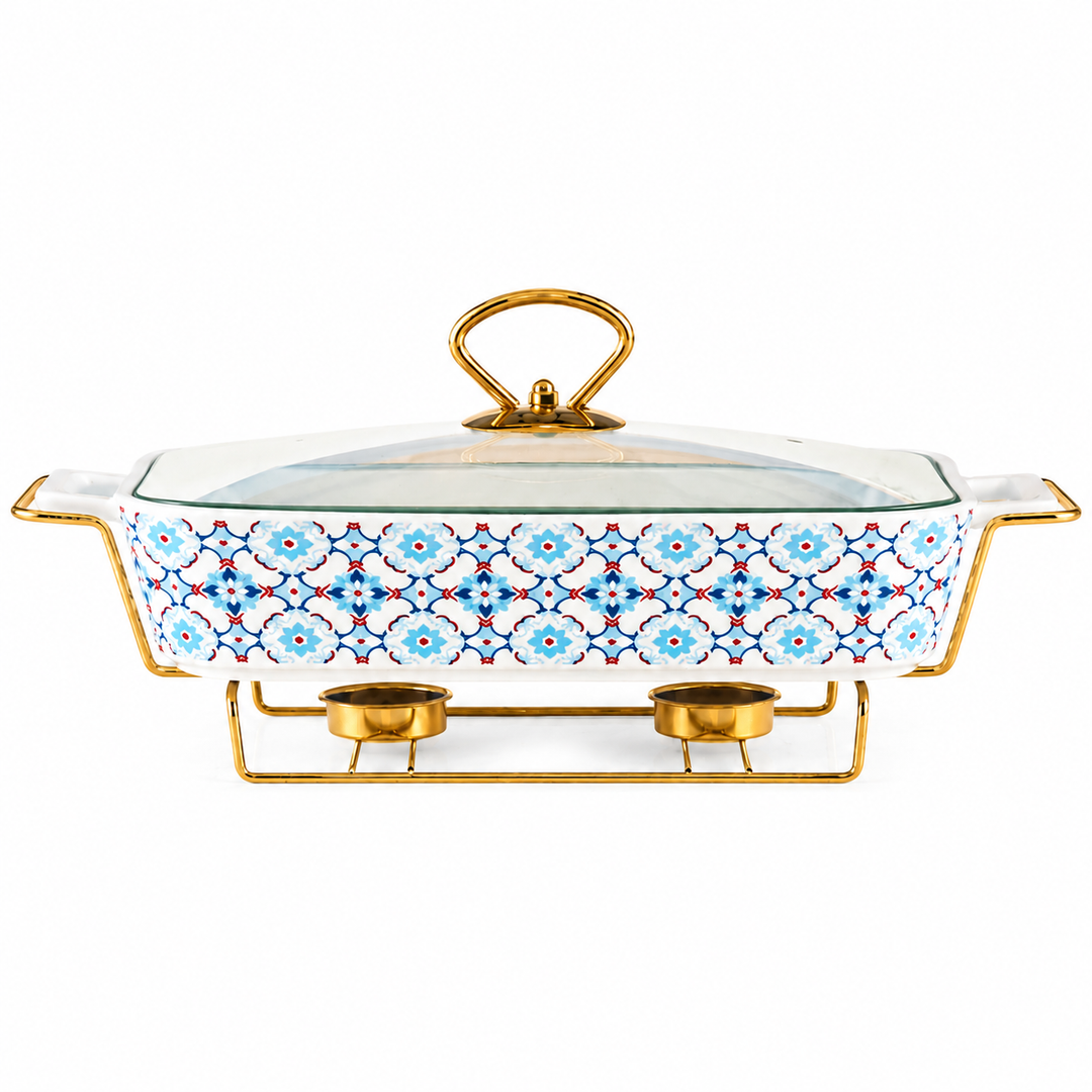 Ceramic Baking Tray with Candle Holder Premium Porcelain Serving and Oven Dish Heat Resistant White Platter for Baking Serving Decor Party and Dining