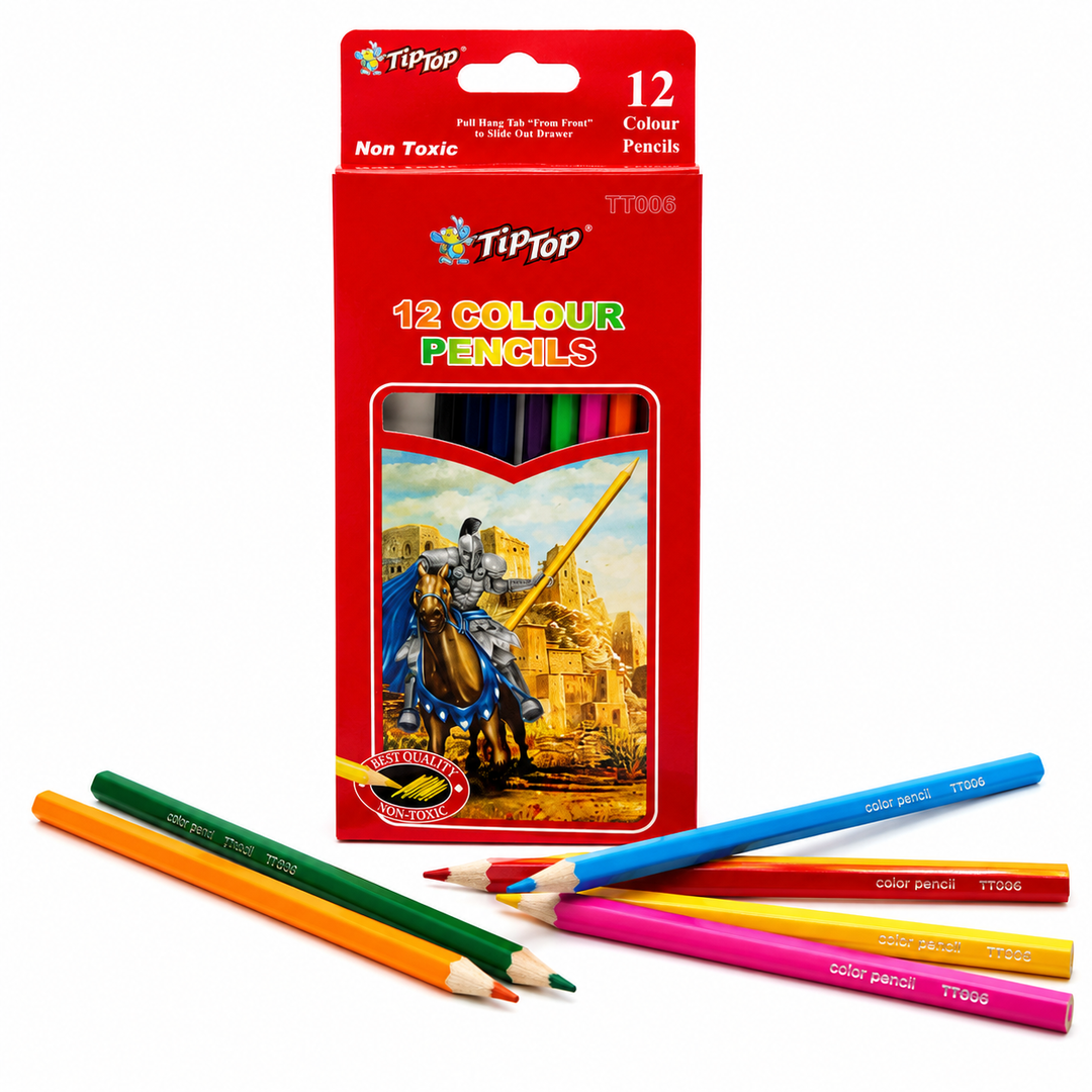 12 Colour Pencils Set, Assorted Coloured Pencils for Drawing, Colouring, Sketching, Shading & Art, Non-Toxic Colouring Pencils in Slide-Out Box, Art & School Stationery Supplies