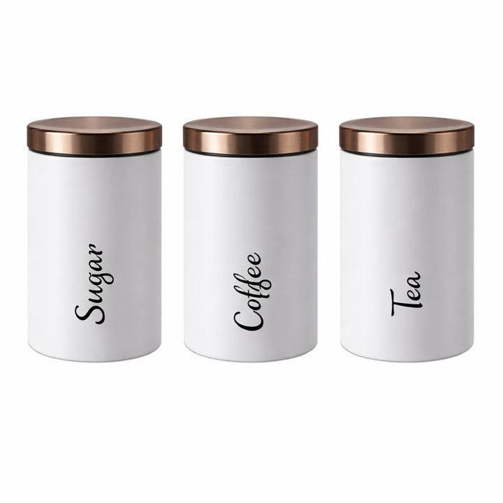BERAM Tea Sugar Coffee Container Set Airtight Kitchen Storage Container with Lid Home and Kitchen Stylish Storage Container Jar for Sugar Tea and Coffee Home Improvement Essentials