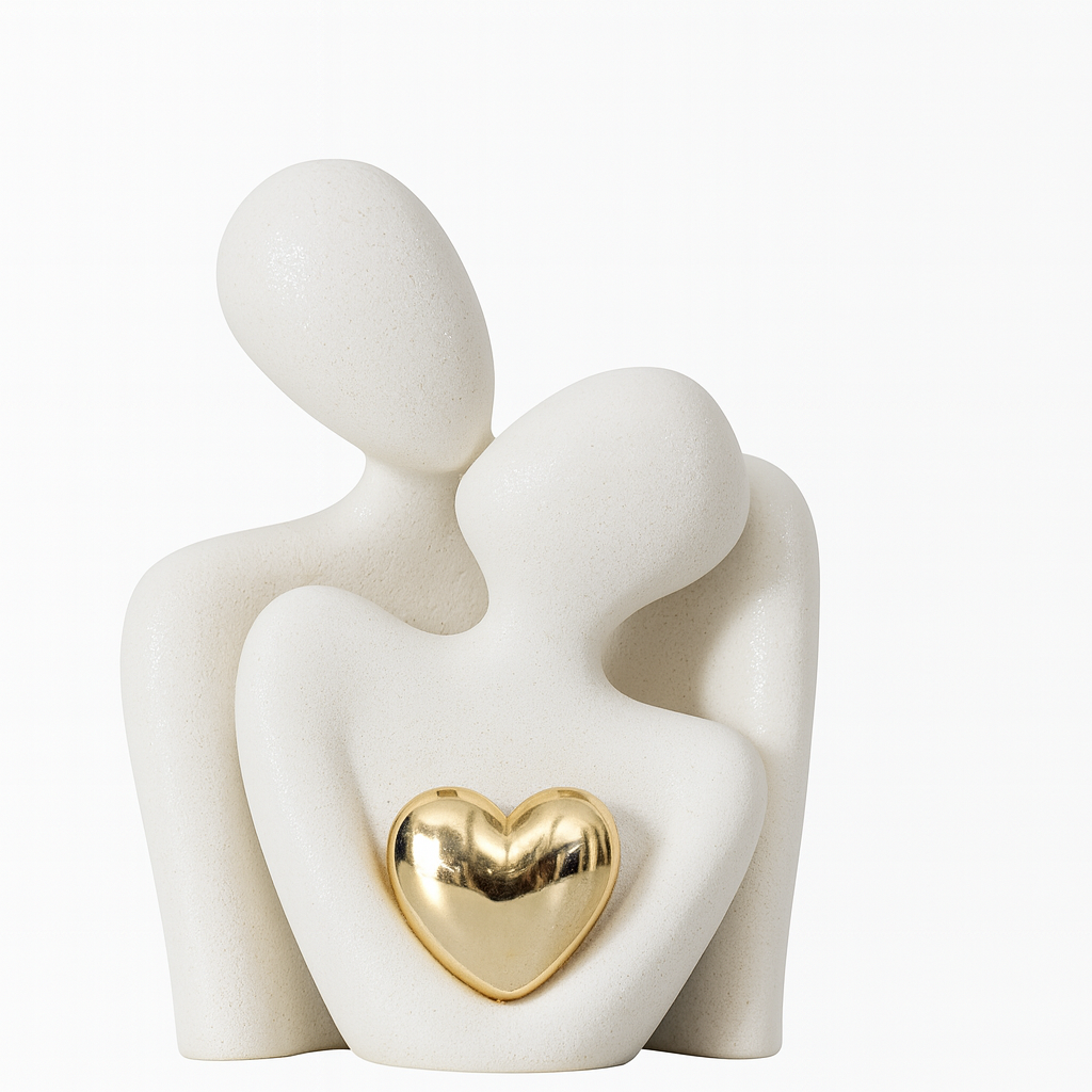 BERAM Cherished Hearts for Men & Women Unisex Romantic Heart Sculpture Gift Modern Resin Décor for Couples Anniversary Wedding Valentine’s Day Home & Office Decoration