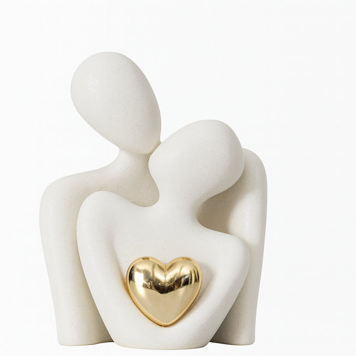 BERAM Cherished Hearts for Men & Women Unisex Romantic Heart Sculpture Gift Modern Resin Décor for Couples Anniversary Wedding Valentine’s Day Home & Office Decoration