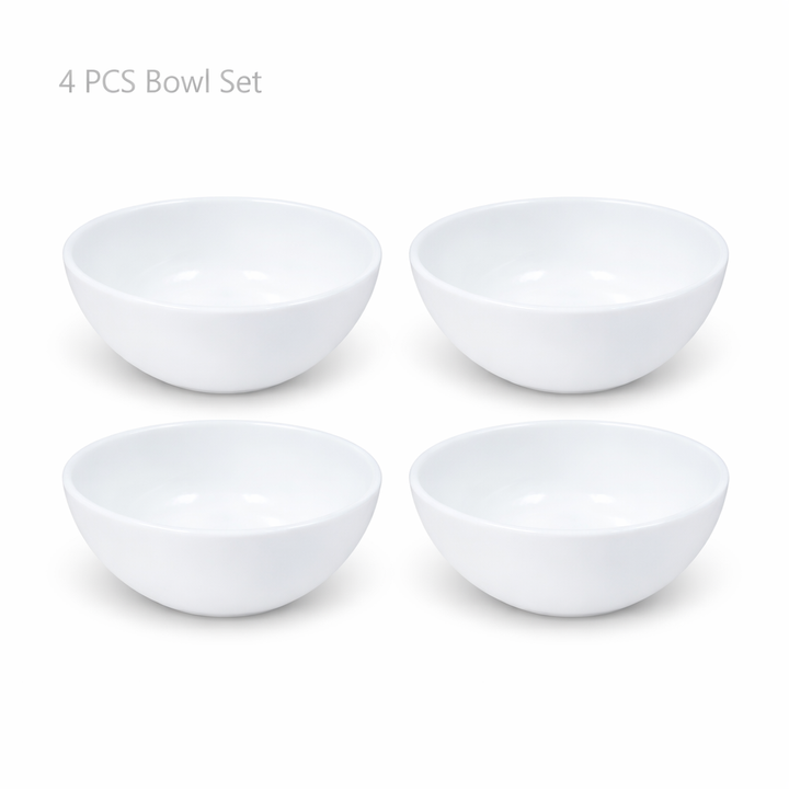 Luminarc White 4 PCS Ceramic Dinner Set  Soup Plate 22cm Dinner Plate 24cm Dessert Plate 19cm Bowl 9.5cm Tableware Set for Home & Restaurant