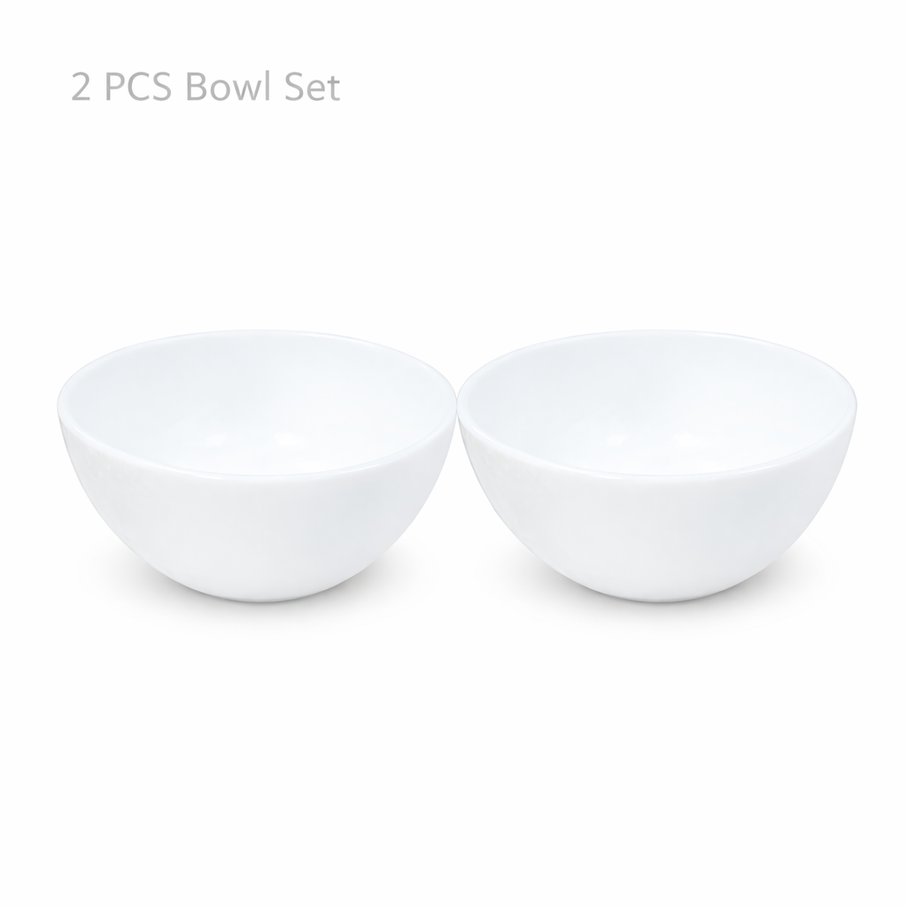 Luminarc White 4 PCS Ceramic Dinner Set  Soup Plate 22cm Dinner Plate 24cm Dessert Plate 19cm Bowl 9.5cm Tableware Set for Home & Restaurant