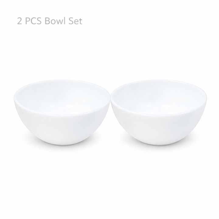 Luminarc White 4 PCS Ceramic Dinner Set  Soup Plate 22cm Dinner Plate 24cm Dessert Plate 19cm Bowl 9.5cm Tableware Set for Home & Restaurant