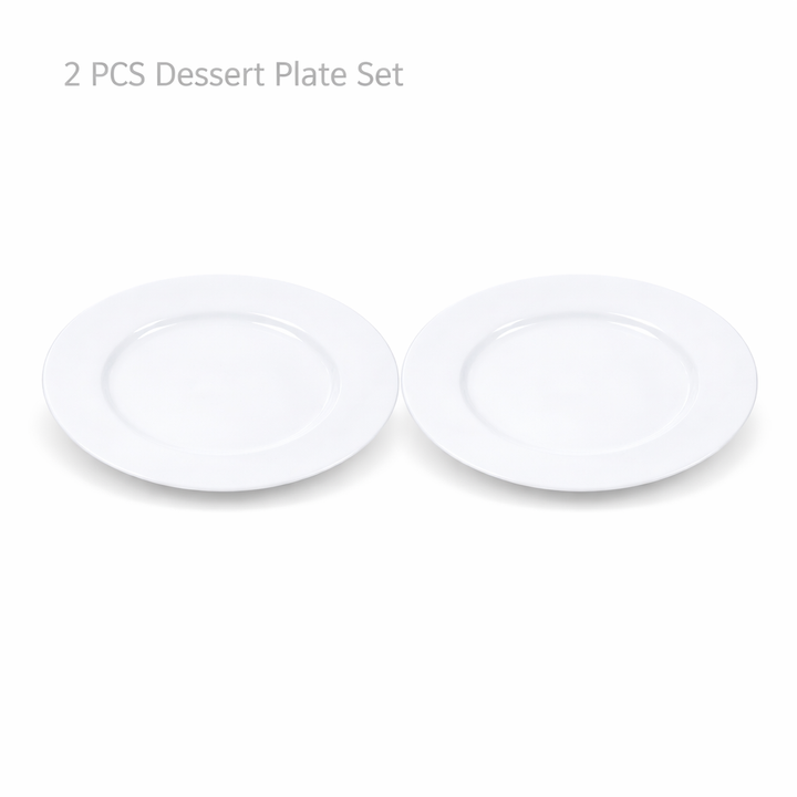 Luminarc White 4 PCS Ceramic Dinner Set  Soup Plate 22cm Dinner Plate 24cm Dessert Plate 19cm Bowl 9.5cm Tableware Set for Home & Restaurant