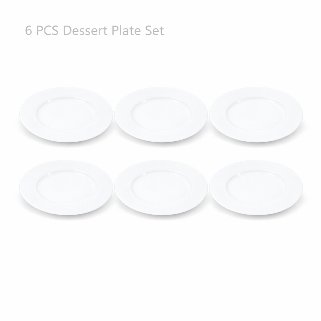 Luminarc White 4 PCS Ceramic Dinner Set  Soup Plate 22cm Dinner Plate 24cm Dessert Plate 19cm Bowl 9.5cm Tableware Set for Home & Restaurant