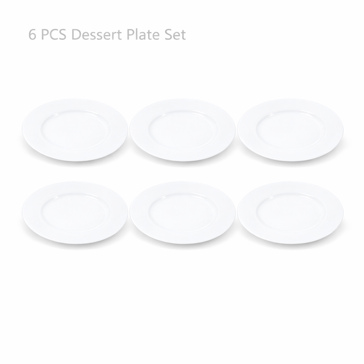 Luminarc White 4 PCS Ceramic Dinner Set  Soup Plate 22cm Dinner Plate 24cm Dessert Plate 19cm Bowl 9.5cm Tableware Set for Home & Restaurant