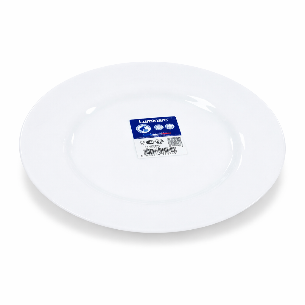 Luminarc White 4 PCS Ceramic Dinner Set  Soup Plate 22cm Dinner Plate 24cm Dessert Plate 19cm Bowl 9.5cm Tableware Set for Home & Restaurant