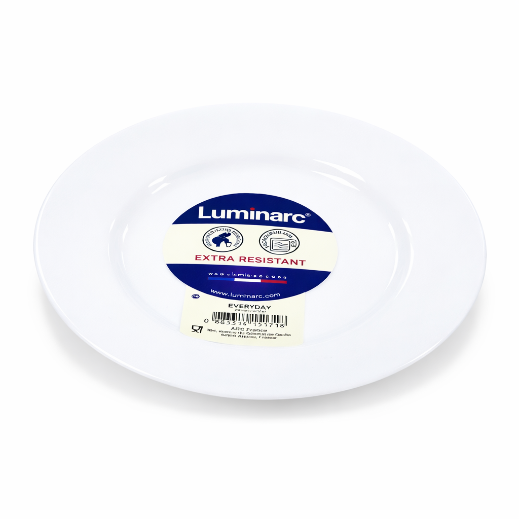 Luminarc White 4 PCS Ceramic Dinner Set  Soup Plate 22cm Dinner Plate 24cm Dessert Plate 19cm Bowl 9.5cm Tableware Set for Home & Restaurant