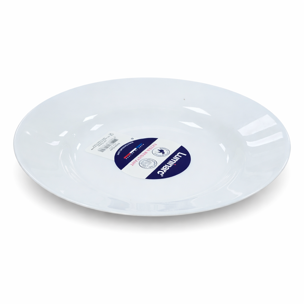 Luminarc White 4 PCS Ceramic Dinner Set  Soup Plate 22cm Dinner Plate 24cm Dessert Plate 19cm Bowl 9.5cm Tableware Set for Home & Restaurant