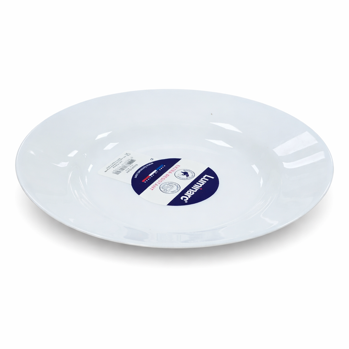 Luminarc White 4 PCS Ceramic Dinner Set  Soup Plate 22cm Dinner Plate 24cm Dessert Plate 19cm Bowl 9.5cm Tableware Set for Home & Restaurant