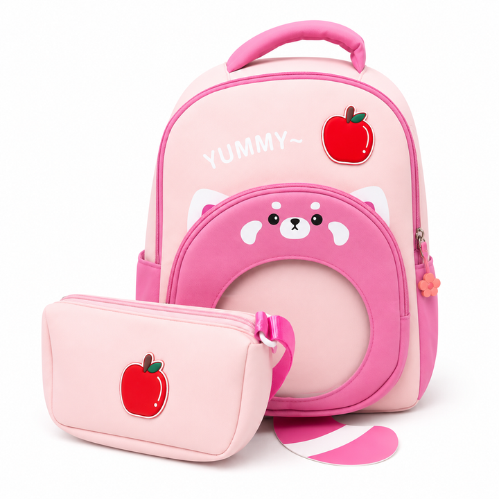 Bear Design School Backpack with Matching Side Bag, Lightweight Student Book Bag Set, Multi Pocket School Bag with Adjustable Shoulder Straps, Spacious School Backpack Daily School Use