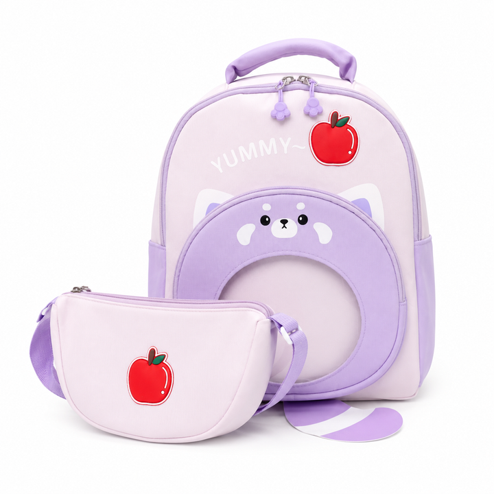 Bear Design School Backpack with Matching Side Bag, Lightweight Student Book Bag Set, Multi Pocket School Bag with Adjustable Shoulder Straps, Spacious School Backpack Daily School Use