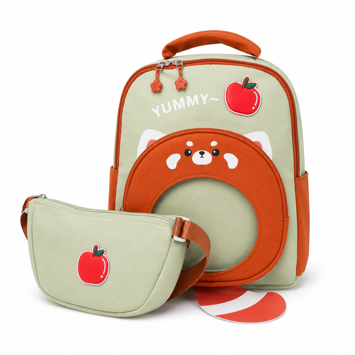 Bear Design School Backpack with Matching Side Bag, Lightweight Student Book Bag Set, Multi Pocket School Bag with Adjustable Shoulder Straps, Spacious School Backpack Daily School Use
