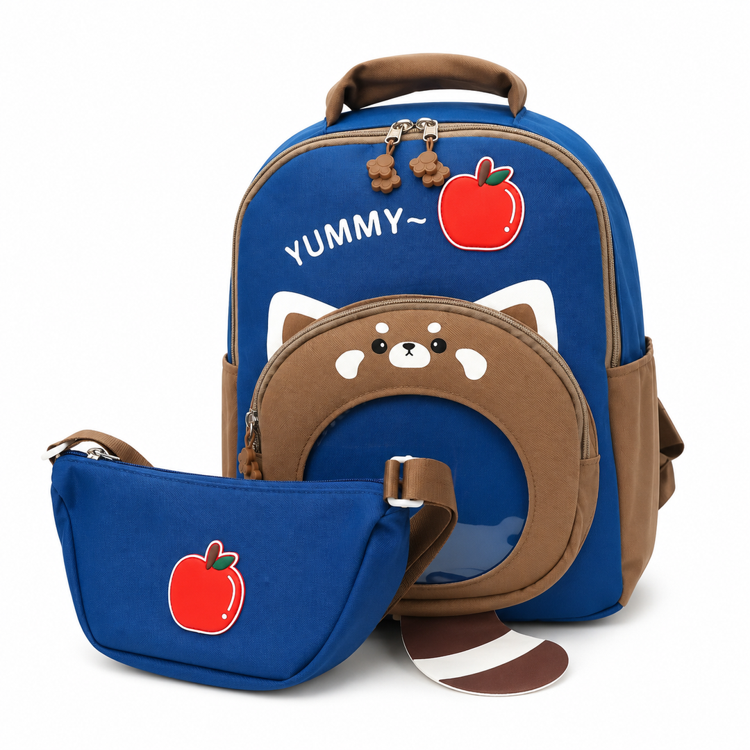 Bear Design School Backpack with Matching Side Bag, Lightweight Student Book Bag Set, Multi Pocket School Bag with Adjustable Shoulder Straps, Spacious School Backpack Daily School Use