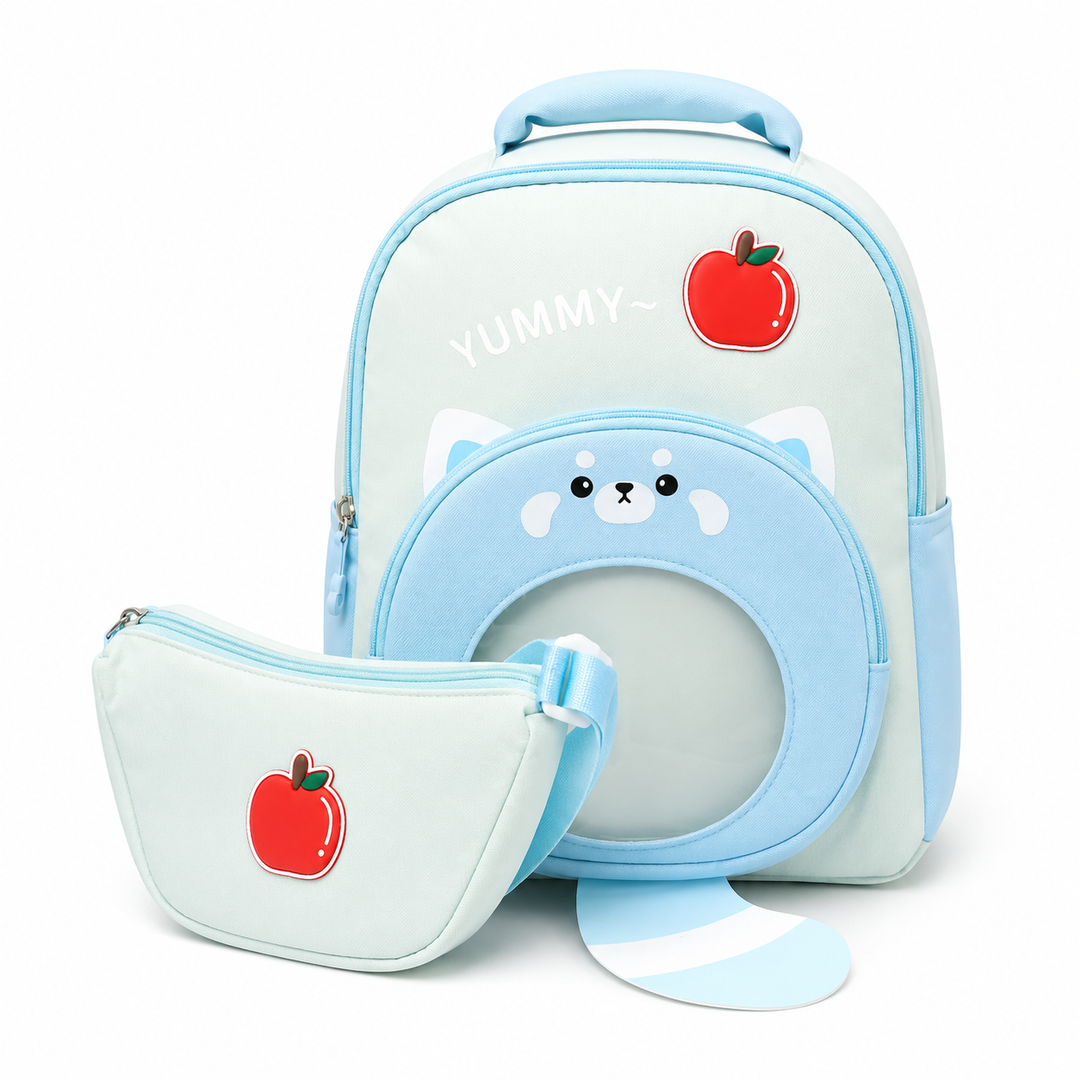 Bear Design School Backpack with Matching Side Bag, Lightweight Student Book Bag Set, Multi Pocket School Bag with Adjustable Shoulder Straps, Spacious School Backpack Daily School Use