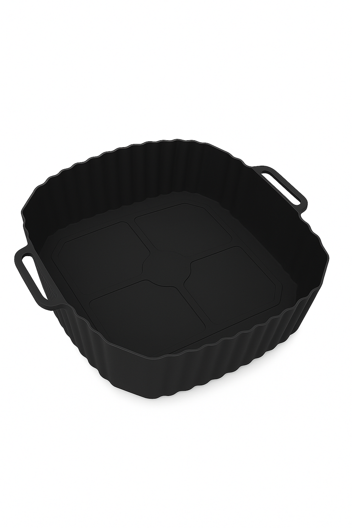 Beram Reusable Air Fryer Liner Square Non-Stick Food Grade Silicone Baking Mat Heat-Resistant Easy Clean Food Grade  For Air Fryers Ovens Microwaves Frying Roasting and Baking