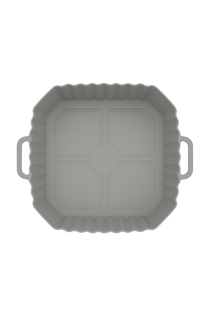 Beram Reusable Air Fryer Liner Square Non-Stick Food Grade Silicone Baking Mat Heat-Resistant Easy Clean Food Grade  For Air Fryers Ovens Microwaves Frying Roasting and Baking