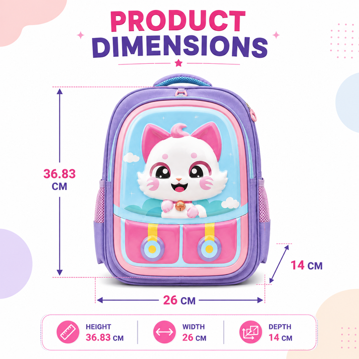 14.5 Inch School Backpack Lightweight Water-Resistant Book bag with Multiple Compartments, Padded Shoulder Straps & Side Bottle Pocket, Durable Daily Travel Bag