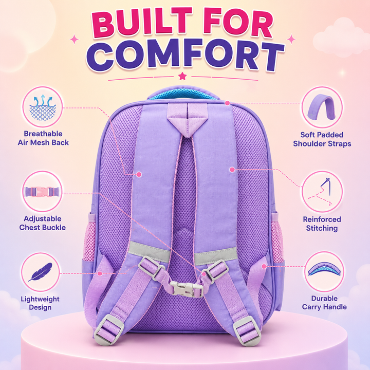 14.5 Inch School Backpack Lightweight Water-Resistant Book bag with Multiple Compartments, Padded Shoulder Straps & Side Bottle Pocket, Durable Daily Travel Bag