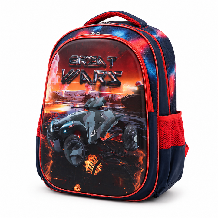 Vehicle Theme School Backpack, Large Capacity Lightweight Durable School Bag with Multiple Compartments, Side Bottle Pockets, Student Backpack for School, Travel & Everyday Use