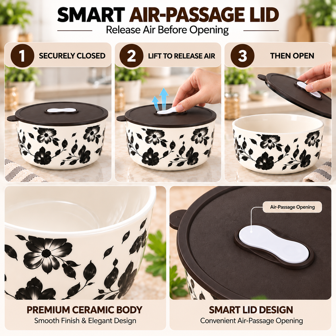 Ceramic Bowl Set Premium Porcelain Storage and Serving Bowls Microwave and Dishwasher Safe Soup Rice Snack Cereal Meal Prep Bowls Modern Kitchen Food Container Set