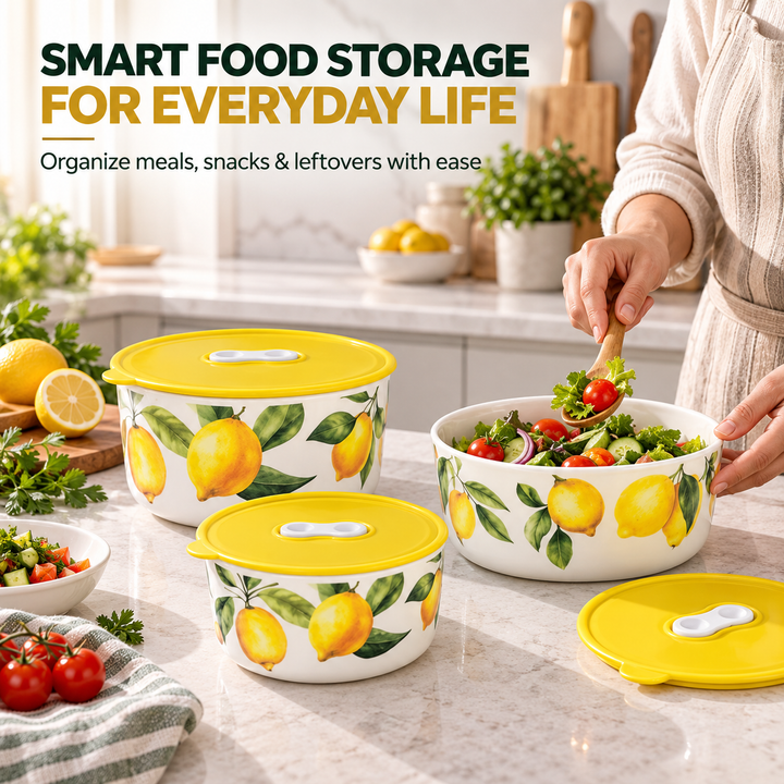 Ceramic Bowl Set Premium Porcelain Storage and Serving Bowls Microwave and Dishwasher Safe Soup Rice Snack Cereal Meal Prep Bowls Modern Kitchen Food Container Set