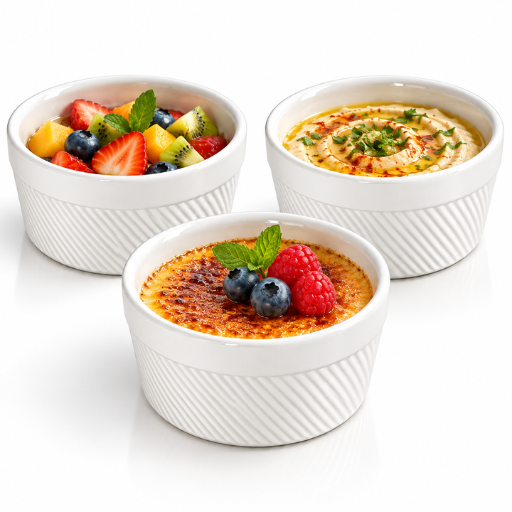 Ceramic Mini Bowl Set 6 Pieces White Microwave & Dishwasher Safe Heat Resistant Ceramic Bowls for Soup Snacks Desserts Dips Ice Cream Serving and Everyday Kitchen Use