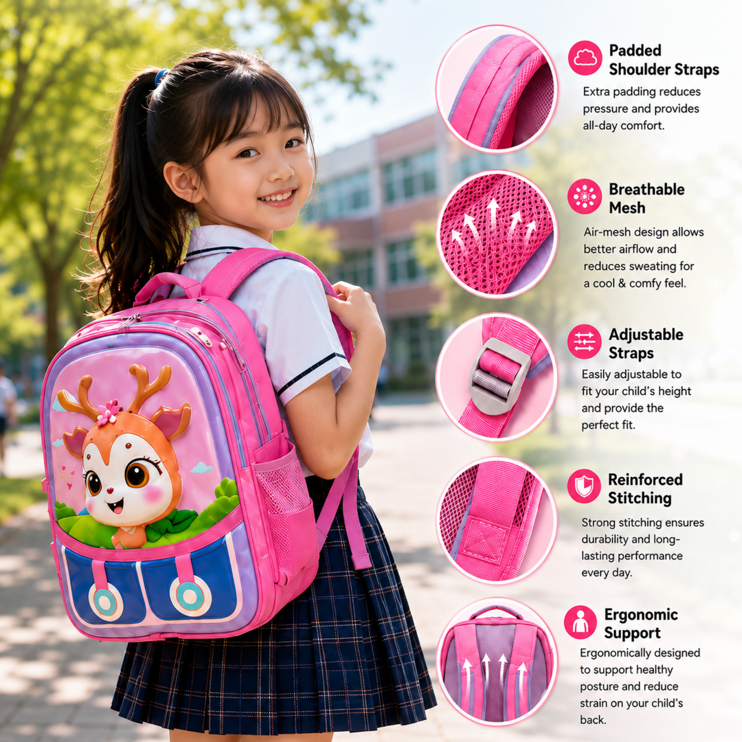 14.5 Inch School Backpack Lightweight Water-Resistant Book bag with Multiple Compartments, Padded Shoulder Straps & Side Bottle Pocket, Durable Daily Travel Bag