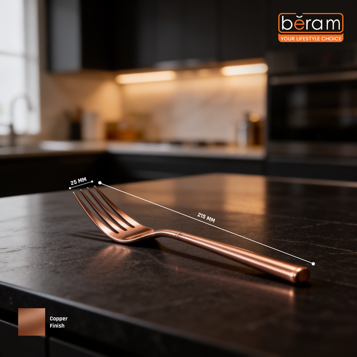 BERAM Copper Craft Cutlery, Elegant Stainless Steel Flatware 18/10 Grade, Kitchen Utensils, Tableware Set For Home, Restaurants, Hotels and More
