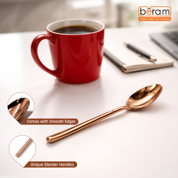 BERAM Copper Craft Cutlery, Elegant Stainless Steel Flatware 18/10 Grade, Kitchen Utensils, Tableware Set For Home, Restaurants, Hotels and More