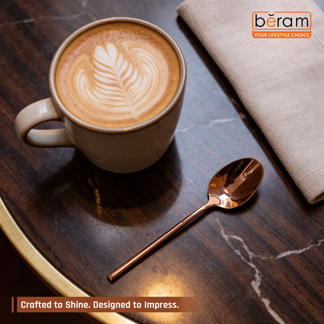 BERAM Copper Craft Cutlery, Elegant Stainless Steel Flatware 18/10 Grade, Kitchen Utensils, Tableware Set For Home, Restaurants, Hotels and More