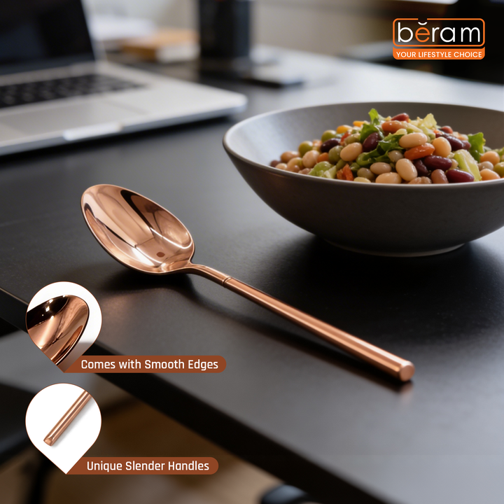 BERAM Copper Craft Cutlery, Elegant Stainless Steel Flatware 18/10 Grade, Kitchen Utensils, Tableware Set For Home, Restaurants, Hotels and More