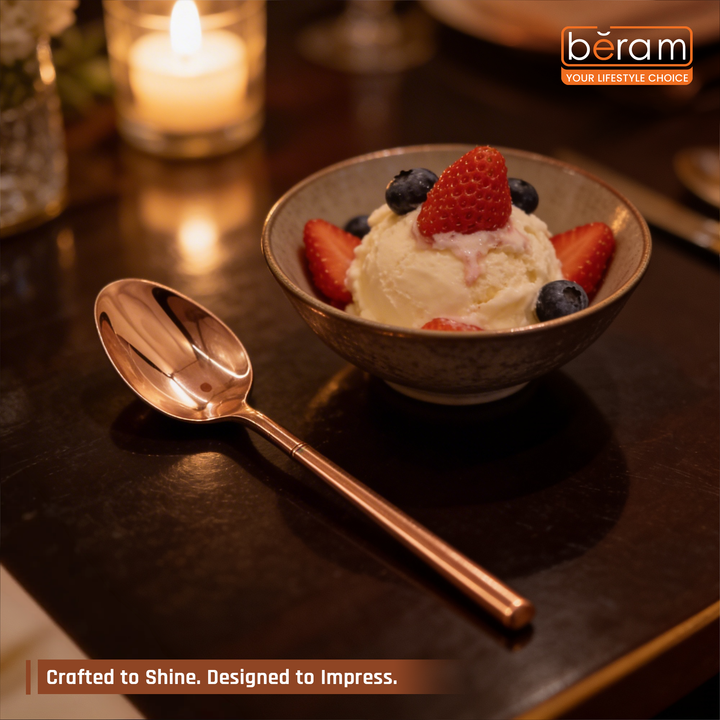 BERAM Copper Craft Cutlery, Elegant Stainless Steel Flatware 18/10 Grade, Kitchen Utensils, Tableware Set For Home, Restaurants, Hotels and More