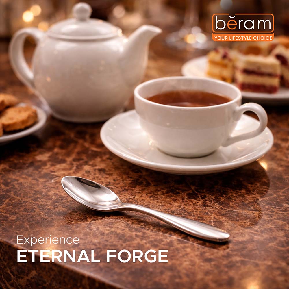 BERAM Eternal Forge Cutlery, Elegant Stainless Steel Flatware, 18/10 Grade, Kitchen Utensils Set, Tableware Set For Home, Restaurants, Hotels and More