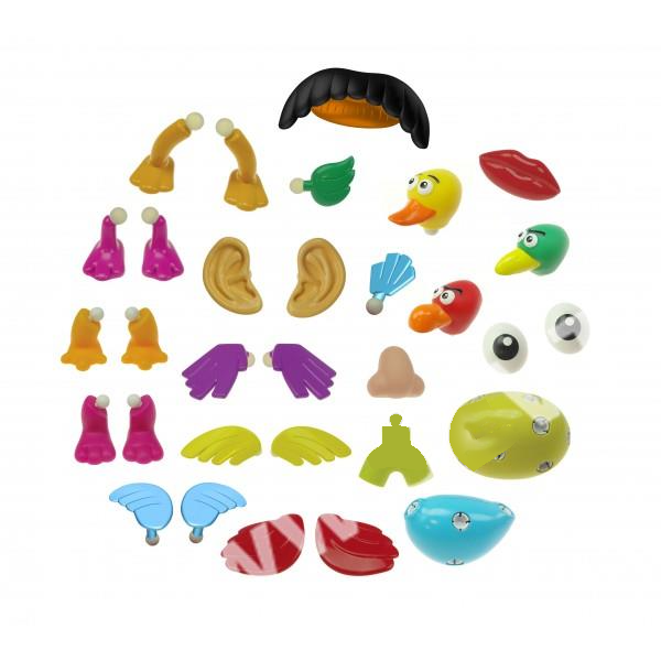 KidSmart My Whimsical Creature Show – 31-Piece Mix & Match Monster Set for Kids 36m+ | Build Funny Characters with Eyes, Wings, Feet & Accessories | Sparks Imagination & Fine Motor Skills | Easy-Fit Design | Creative, Educational Toy for Silly Play